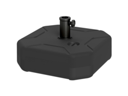 Base cuadrada para sombrilla Ø38-48 mm 25 kg de arena 20 kg de agua negra