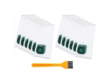 Pacote com 12 sacos de limpeza para aspirador de pó vorwerk kobold vk140 vk150