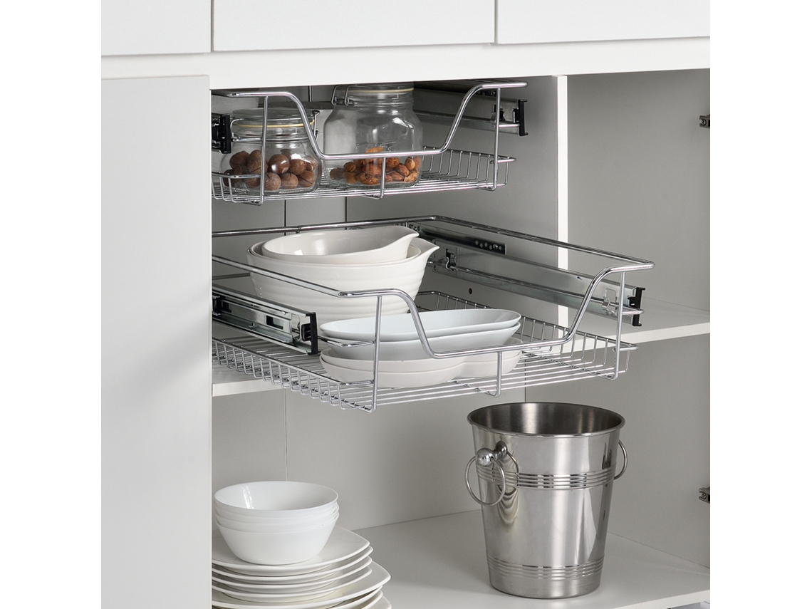 Organizador [EN.CASA] (Metal - Plateado - 47 x 44 x 14 cm)