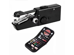 Máquina de coser portátil, herramientas de costura a mano con aguja e hilo, adecuada para viajes, hogar y principiantes, color negro Cuich