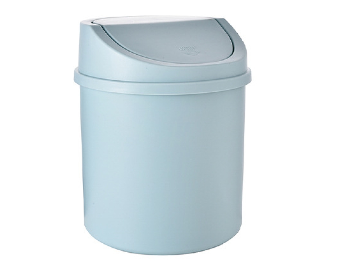 JILLIOPER Mini bote de basura de plástico para escritorio, con tapa abatible que oculta la basura y el olor. No tóxico e inodoro. Superficie lisa. Tapa desmonta