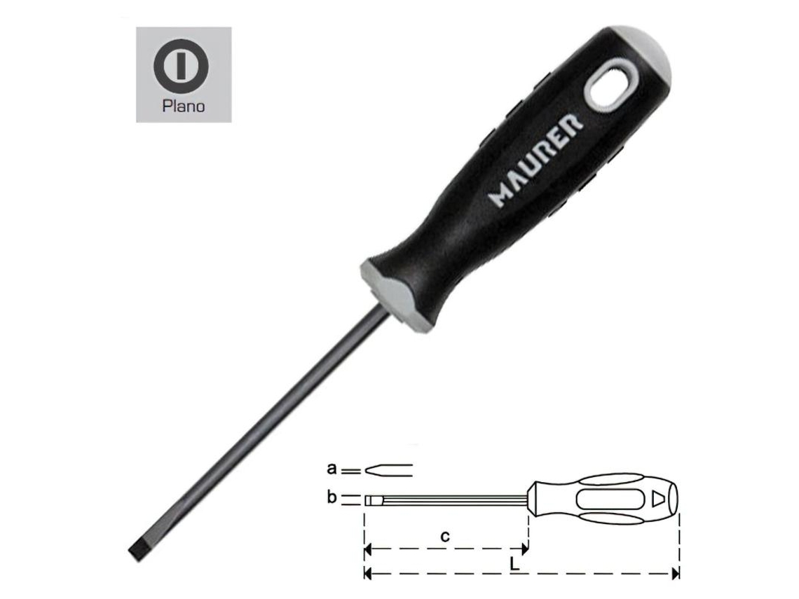 Destornillador maurer vaciada 0,8x4,0x 75 mm.
