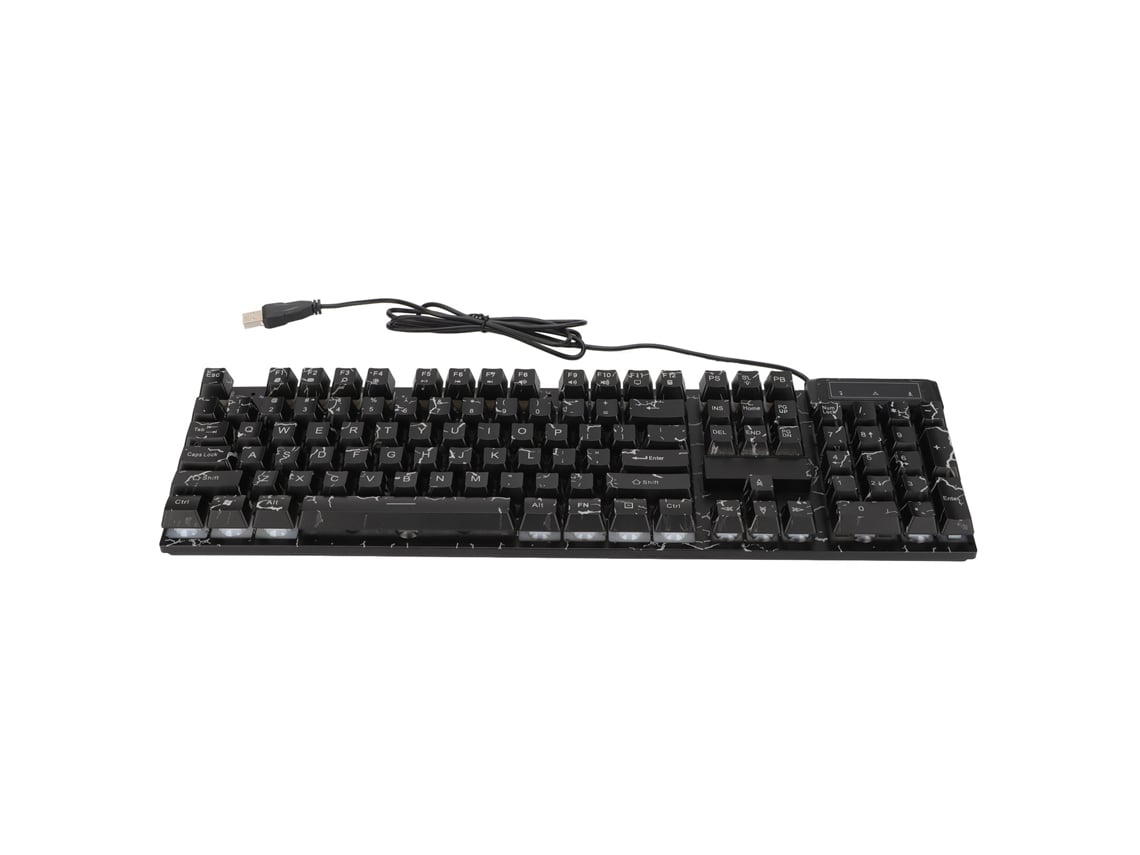 Teclado Mecánico Para Juegos Con Cable, 104 Teclas, Retroiluminación Colorida, Teclas Suspendidas, Usb, Cómodo.