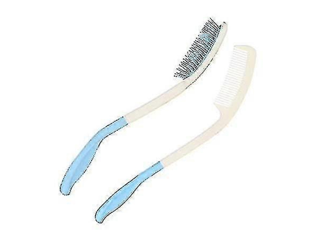 Juego de peine y cepillo para el cabello con mango largo