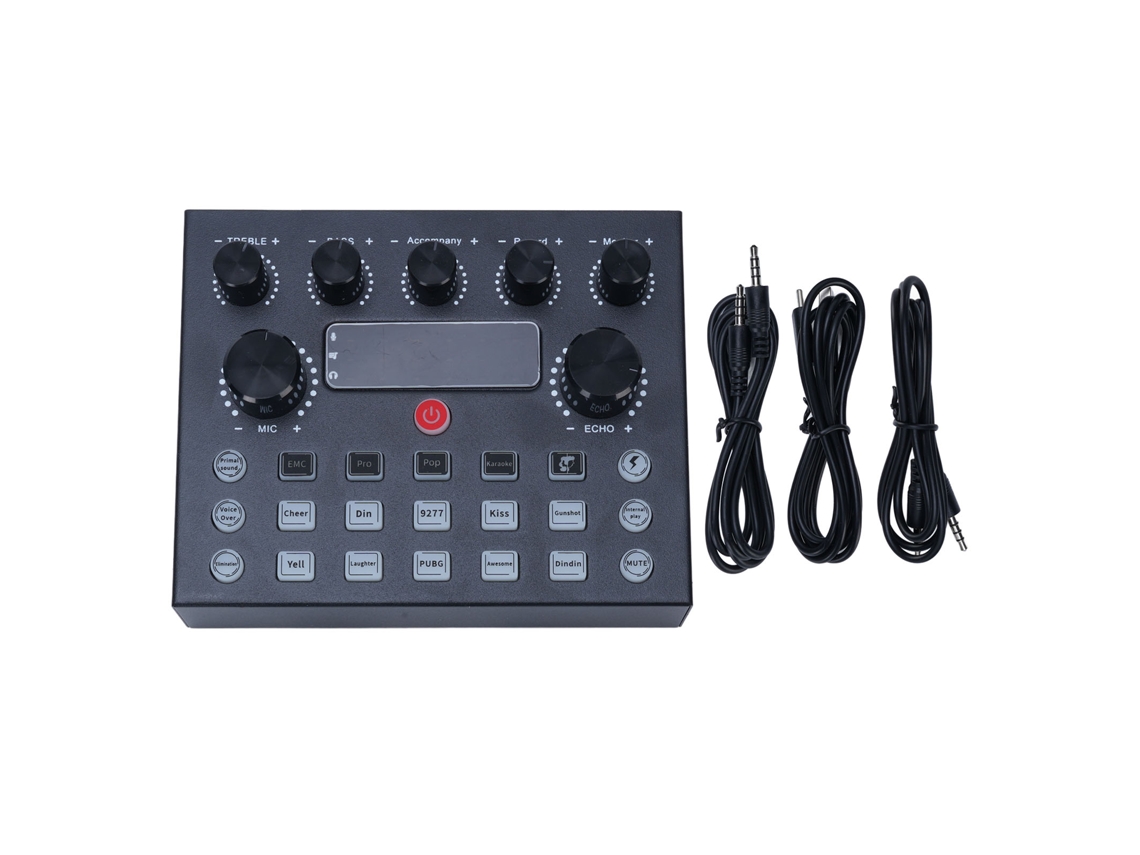 Tarjeta De Sonido Vivo Con Reducción De Ruido, 16 Efectos Y Cambiador De Voz Para Podcast, Dj Y Pc De Juegos.