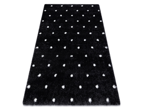 Alfombra Fluffy 2370 Shaggy Puntos - Antracita / Blanco (200 x 290 cm)