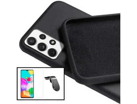 Kit Carcasa + Protector de Pantalla + Soporte Samsung Galaxy A52 PHONECARE Silicona Liquida