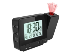 Reloj despertador de proyección, LED, USB, respaldo de batería, proyector 180 RNEMITERY