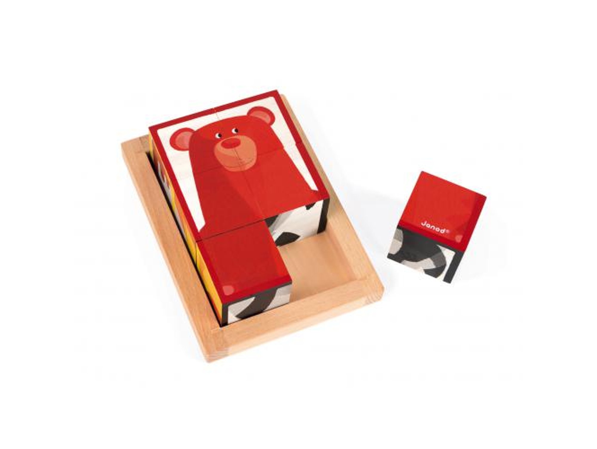 Conjunto de Bloques JANOD Caja de Madera (Edad Mínima: 1 - 6 Piezas)