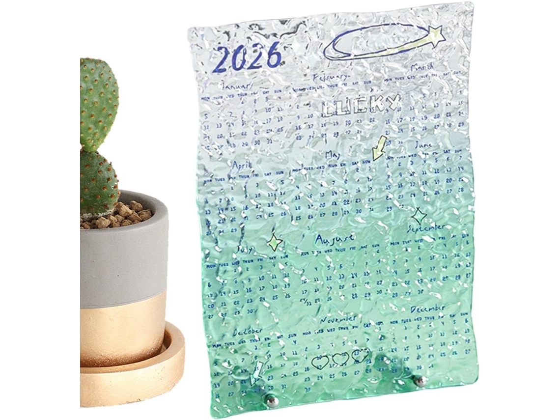 Calendario De Escritorio 2026, Acrílico Transparente, 12 Meses, Ideal Para El Hogar, Residencia Estudiantil