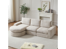 Sofá Modular De Felpa Con Chaise Longue, Elementos Curvos, Doble Cojín, Almohadas Para El Cuello, Sin Montaje