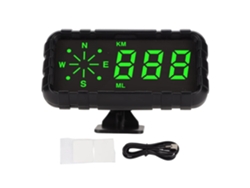 Gps Hud Alarma De Velocidad Verde Policía Kmh Mph Cambio De Coche