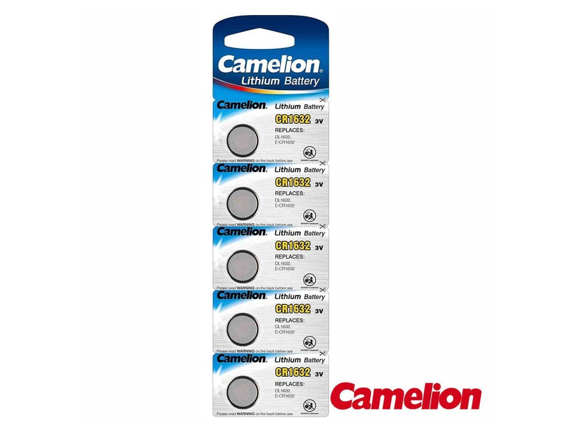 Pilas de botón de litio Camelion CR1632 de 3 V y 120 mA (5 unidades)