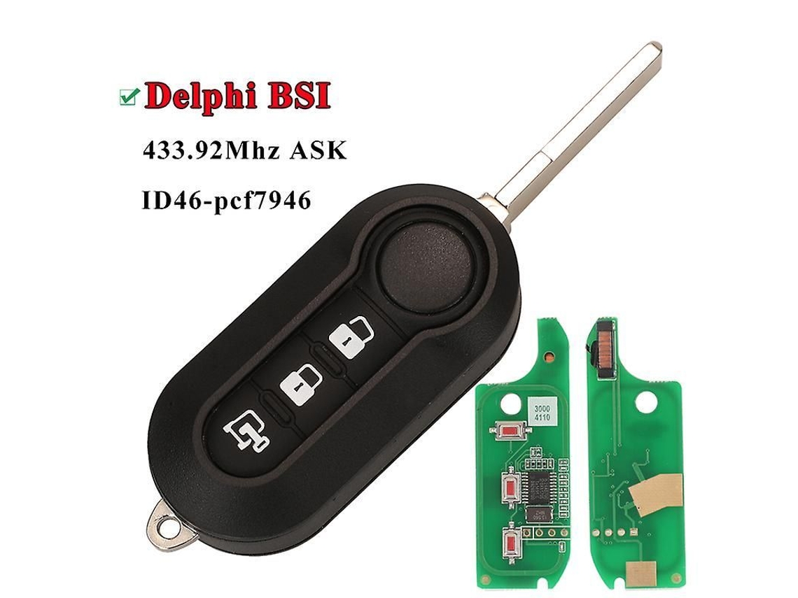 Llave De Repuesto Para Fiat Ducato 500 Peugeot Boxer Citroen Jumper 433.92mhz Id46 3 Botones Delphi Bsi Lock 3bt