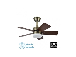 Ventilador Dc Marta 36w Cuero 5 Aspas Rev. Cerezo/nogal 41x76d 3240lm con Remoto , Memoria Y temporizador 3000k,4000k,6000k FABRILAMP