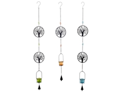 Colgante Árbol vida Pack 3 Unidades Decoracion Jarrones Y Portavelas Negro 105x6x13 cm BY SIGRIS