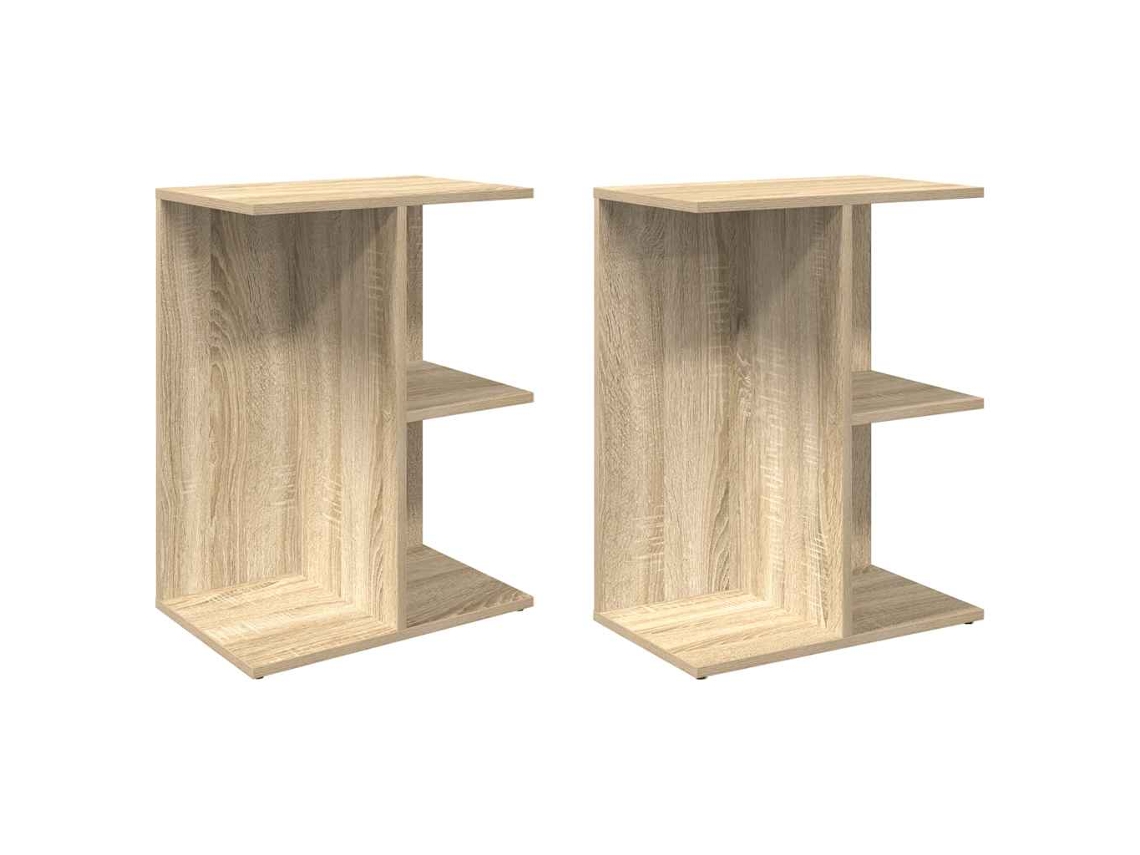 Juego de 2 mesitas de noche Derivative Roble Sonoma MAISON EXCLUSIVE (46,5x29x61 cm)
