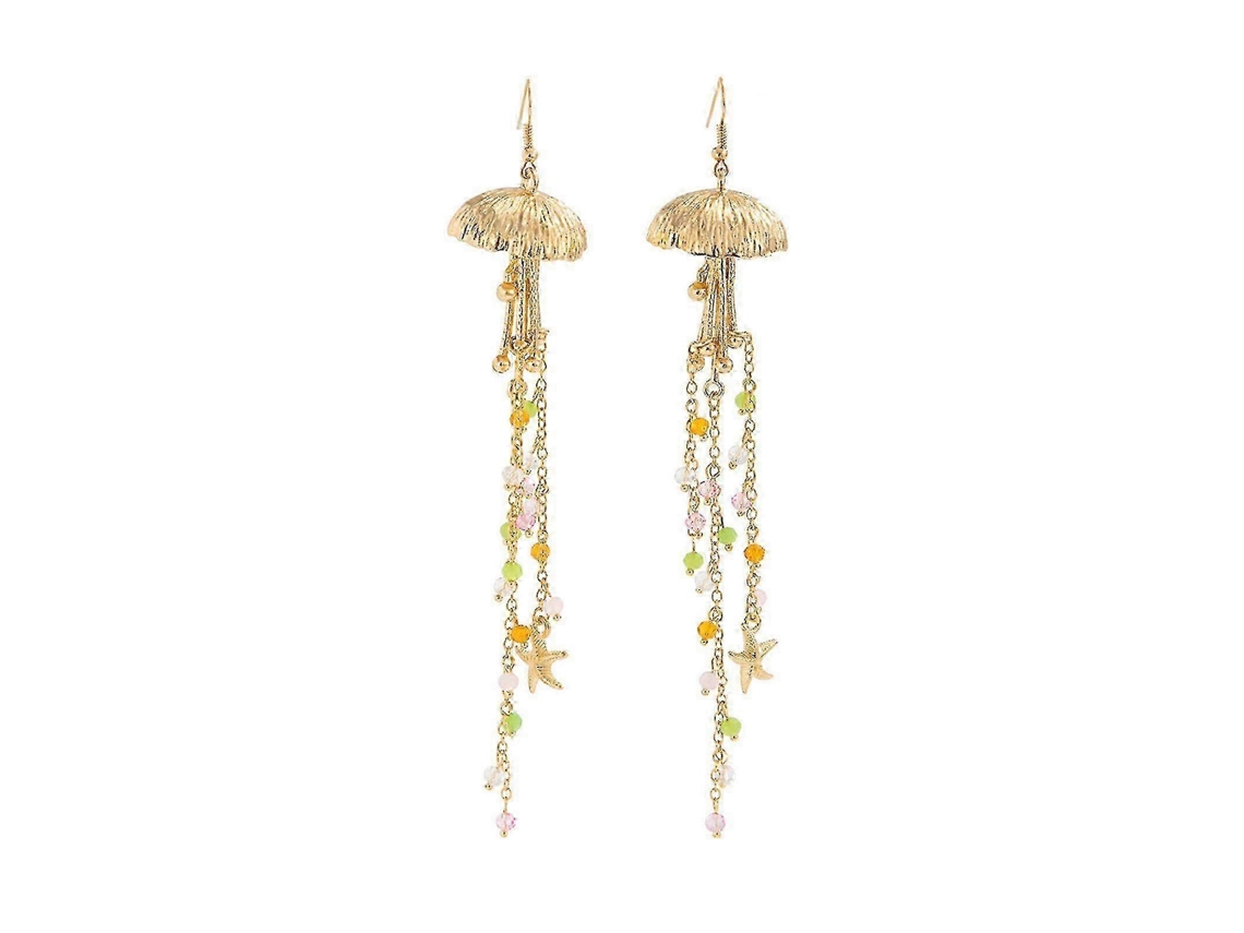 Pendientes artesanales con temática marina, con motivos de estrellas de mar y medusas, ideales para el día a día y para fiestas - Rosewell