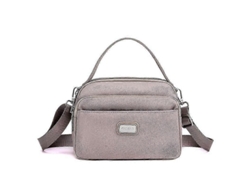 Bolso bandolera informal para mujer, de gran capacidad y con múltiples compartimentos, color champán Lalamoli