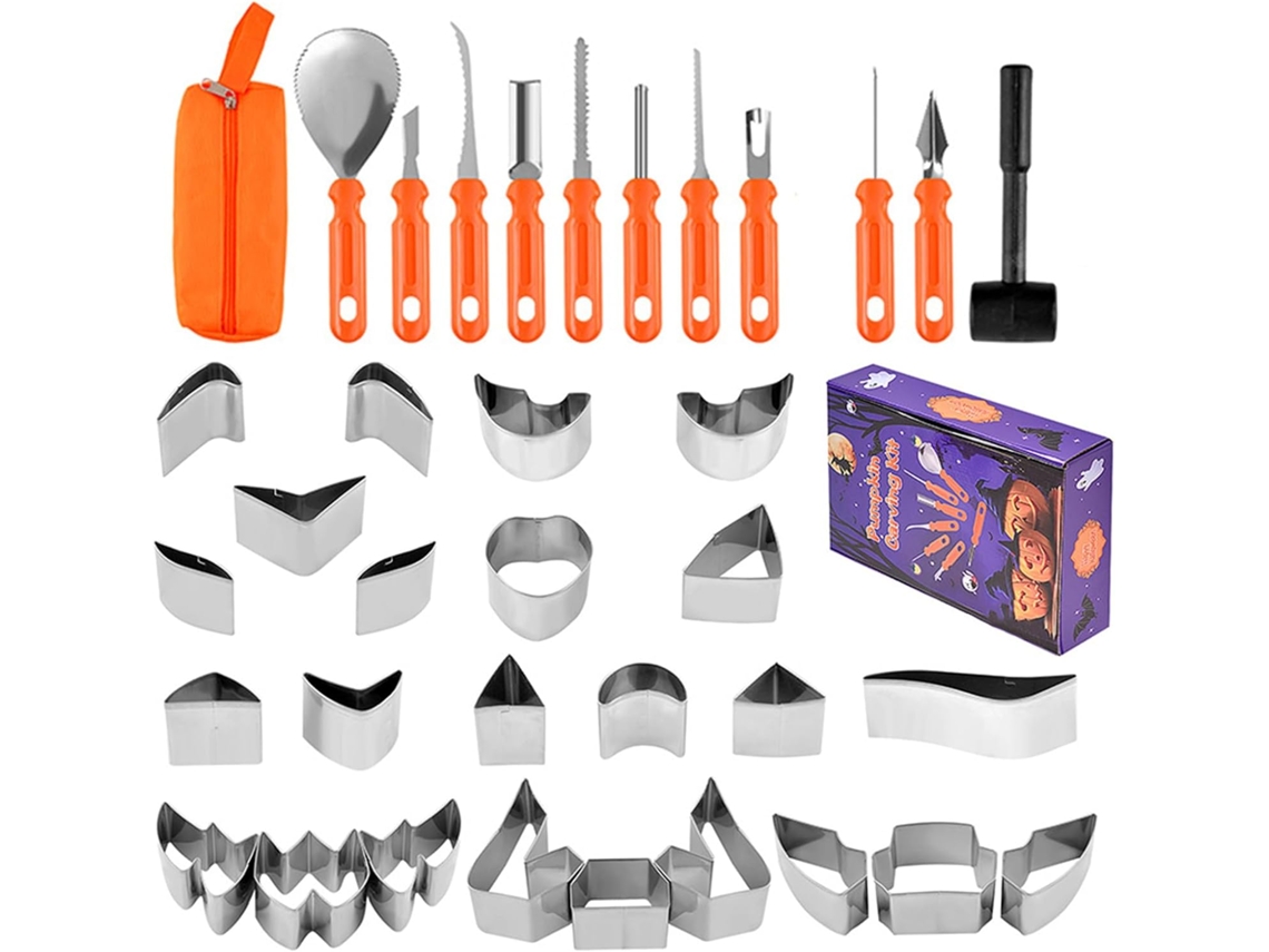 Juego De 37 Herramientas De Acero Inoxidable Para Tallar Linternas, Ideal Para El Hogar Y La Escuela.