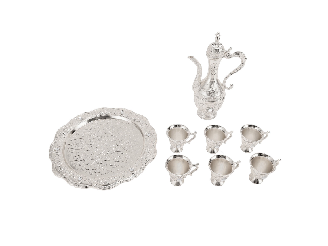 Juego de copas de vino decorativas vintage en color blanco plateado anti-morado