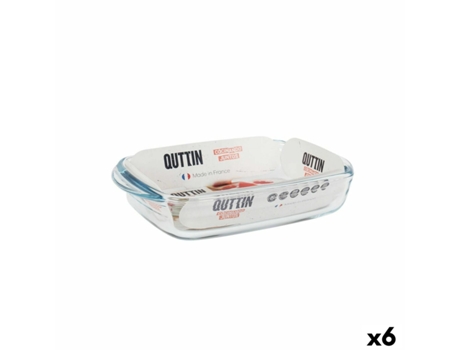 Fuente para Horno QUTTIN Vidrio Rectangular 950 ml 22,8 x 14,9 x 4,5 cm (6 Unidades)
