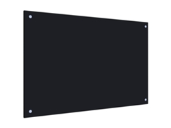 Protector contra salpicaduras de cocina de 90 x 60 cm, vidrio templado negro, DKD HOME DECOR