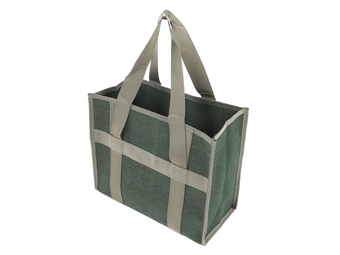 Bolsa De Herramientas De Boca Ancha En Lona Verde Resistente Al Agua, Gran Capacidad, 35x29x17cm