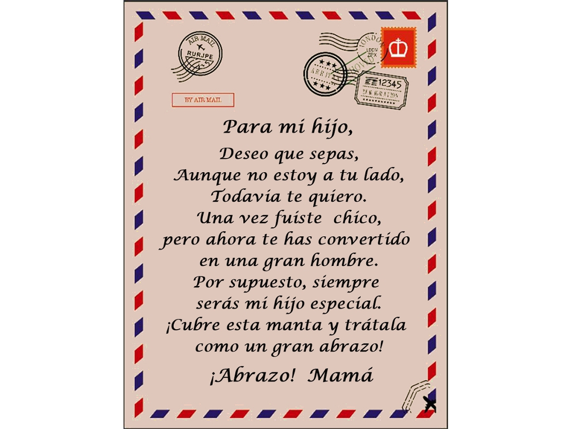 Manta Con Letras En Español Para Hijo E Hija, De Franela Supersuave, Ideal Para El Invierno.