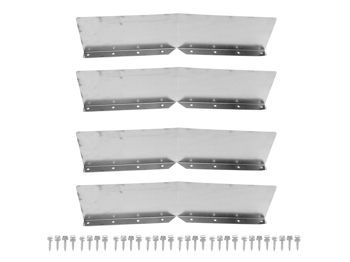 4 Protectores Antisalpicaduras De Aluminio Para Canaletas De Techo Con Tornillos.