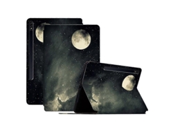 Hengrongshen - Funda de piel sintética con tapa estilo luna llena, con soporte antiarañazos y patrón protector para Samsung Galaxy Tab S7 y S8