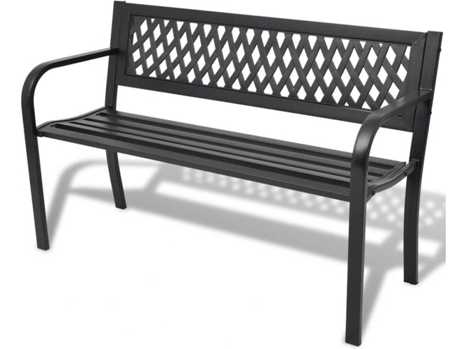 Banco Jardin VIDAXL Negro Metal (118x50x75 cm)