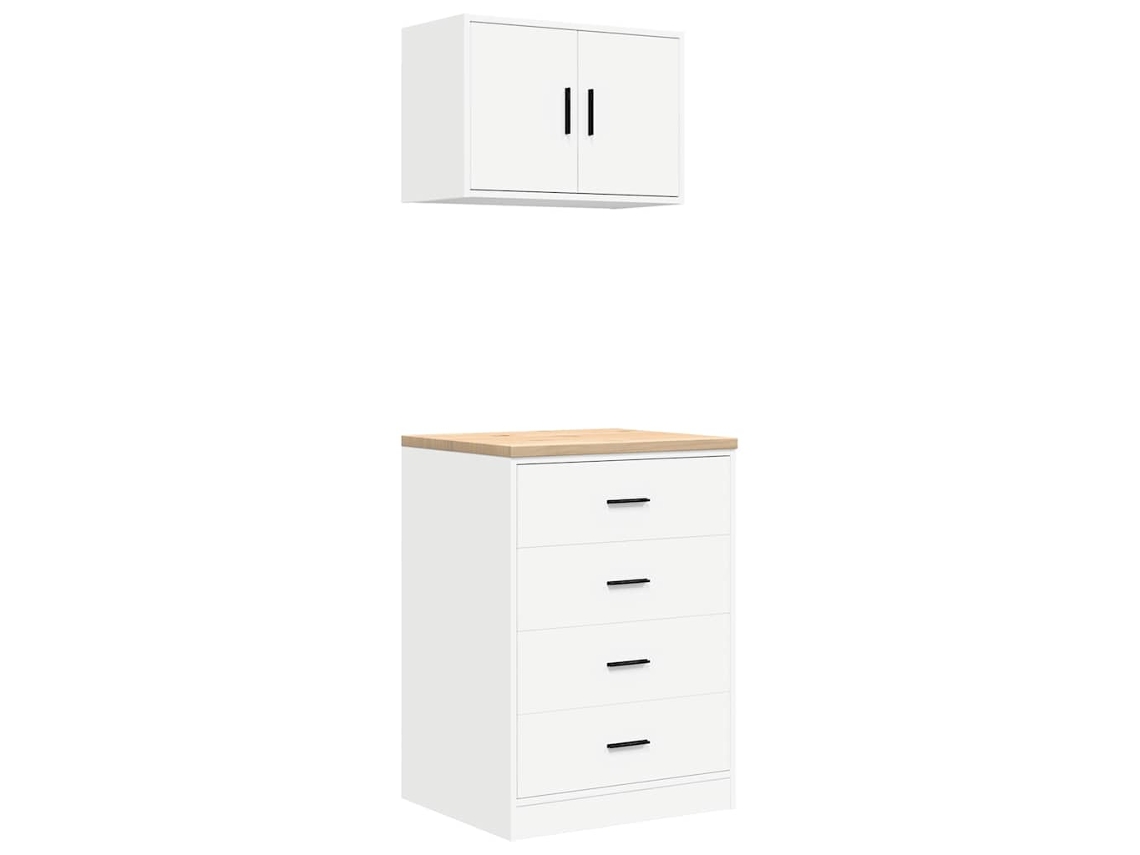 Armarios de garaje de 2 piezas de madera blanca de MAISON EXCLUSIVE