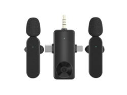 Micrófono de solapa inalámbrico para iPhone, dispositivos Android, cámaras y computadoras Hexinyigjly (2 micrófonos)