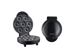 Mini máquina para hacer donas multifuncional SFUSHOS de 7 agujeros para uso doméstico, color negro, enchufe europeo
