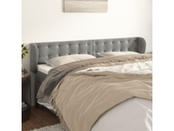 Cabecero De Terciopelo Gris Claro 203x23x78/88 Cm