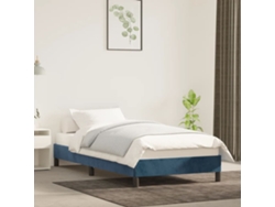 Estructura De Cama Sin Colchón Terciopelo Azul Oscuro 80x200 Cm