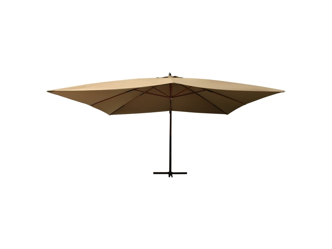 Sombrilla Jardínsombrilla De Exterior Voladiza Con Palo De Madera Taupe 400x300 Cm Wsd549011