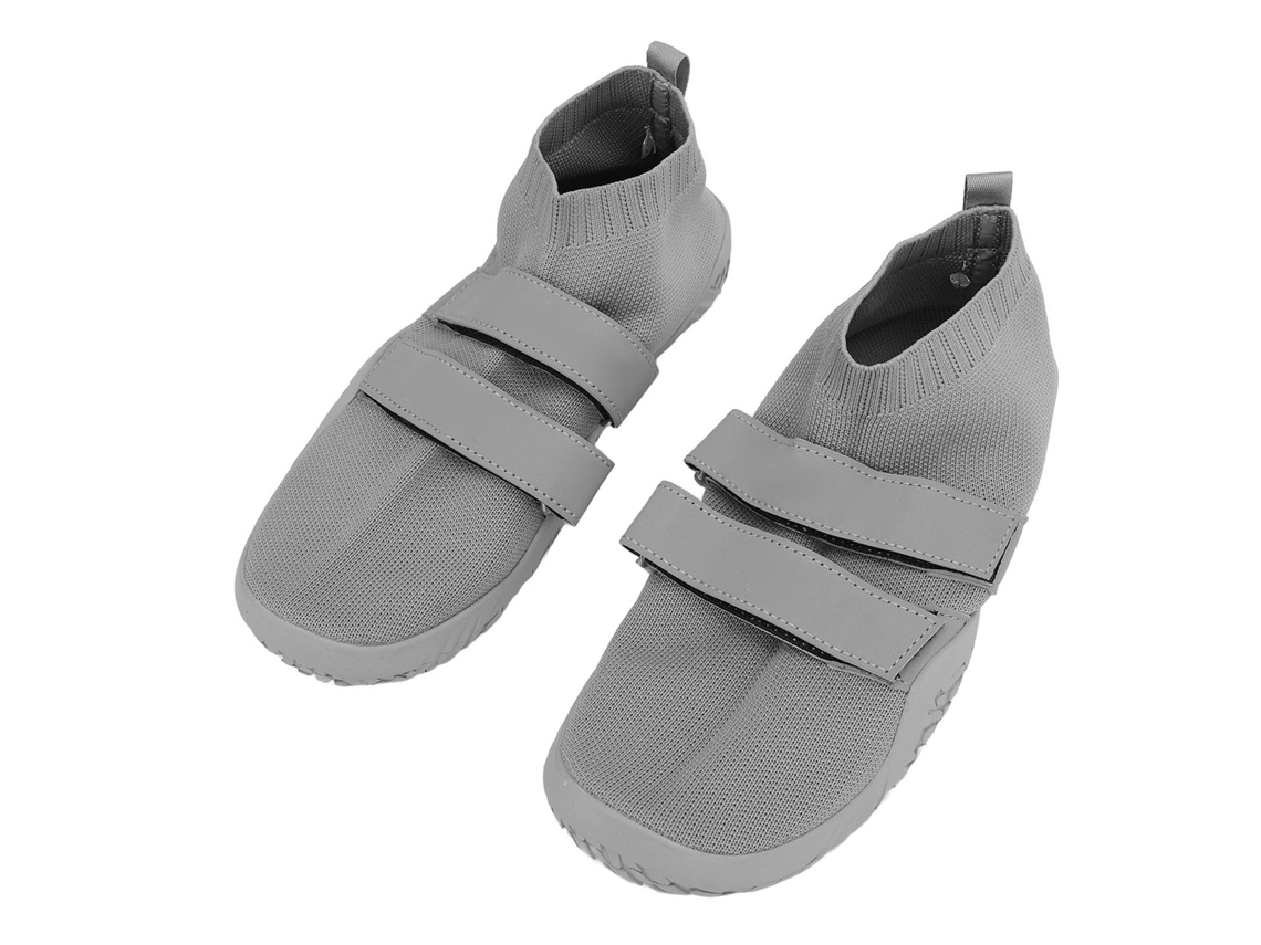 Zapatillas grises con amortiguación para entrenamiento de levantamiento de pesas y fitness deportivo