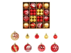 052405 Juego de 44 adornos navideños redondos con forma de bola para colgar en el árbol. Hengjian