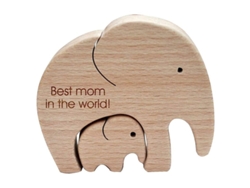 Exquisito Set De Regalo Para El Día De La Madre: Elefante Madre E Hijo (2 Piezas, Madera)
