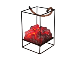 Lámpara Led Sin Llama Con Forma De Hoguera, Iluminación Decorativa De Hierro, Segura Para Uso Doméstico, 20x13x13cm