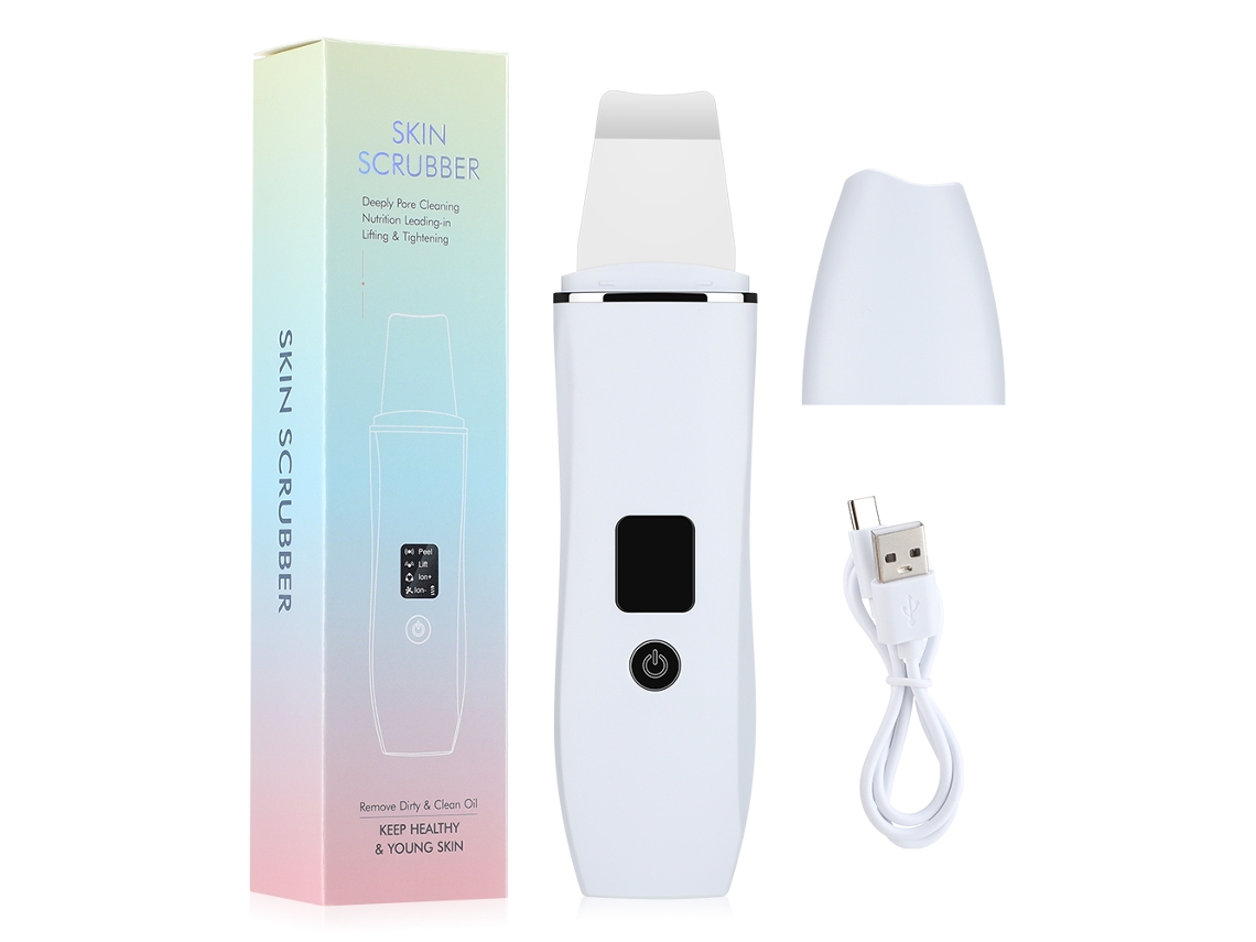 Dispositivo de limpieza facial ultrasónico, limpiador de poros faciales, 4 modos MDUG (blanco)