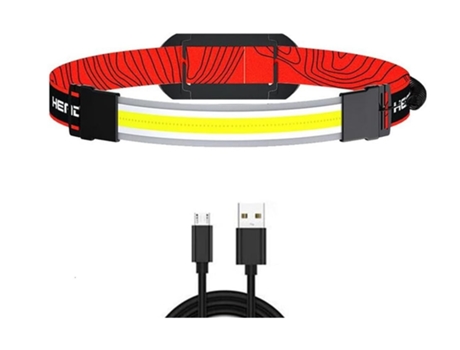 Linterna frontal, 2000 lúmenes, LED COB superbrillante, recargable, ligera, haz ancho de 260, resistente al agua (negro) CHRONUS