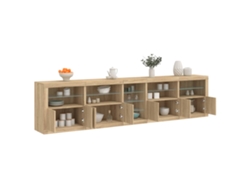 Aparador | Mueble De Comedor | Buffet Con Luces Led Roble Sonoma 283x37x67 Cm Wsd785174