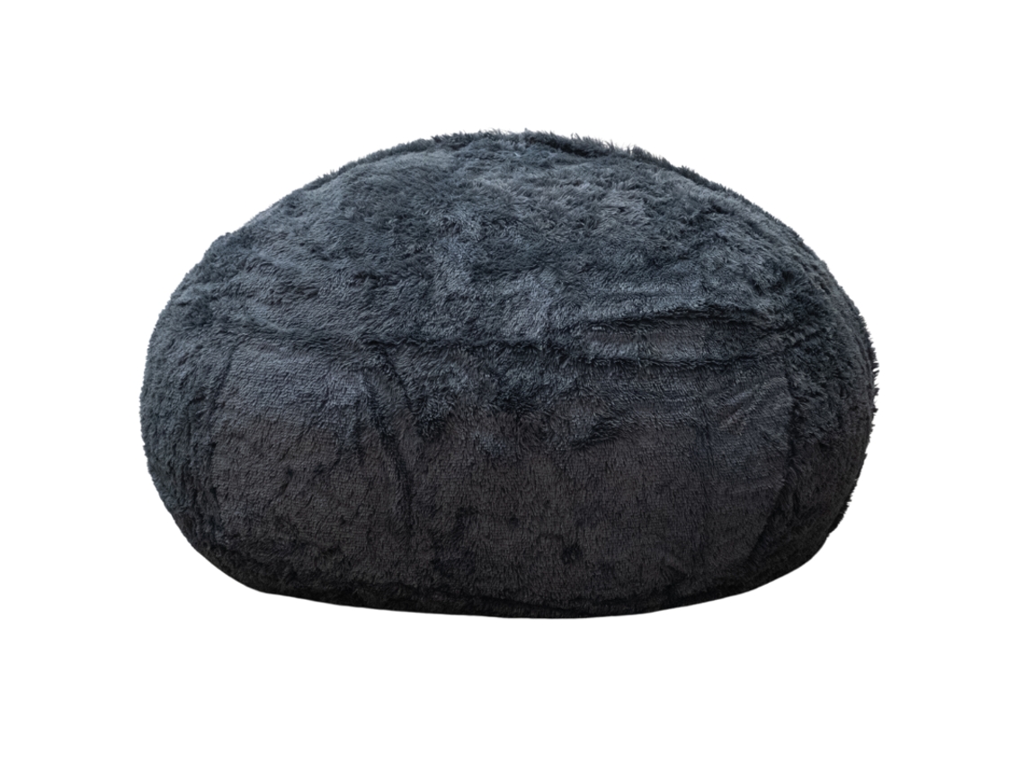 Puf Gigante De Pelo Desenfundable Gris 160 Cm