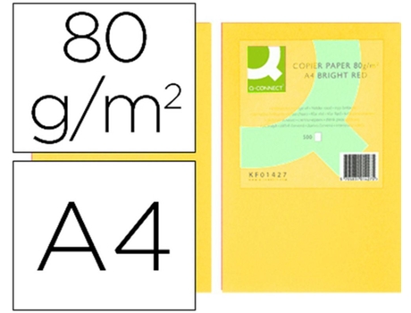 Papel Color Q Connect Din A4 80Gr Amarillo Pack De 500 Hojas