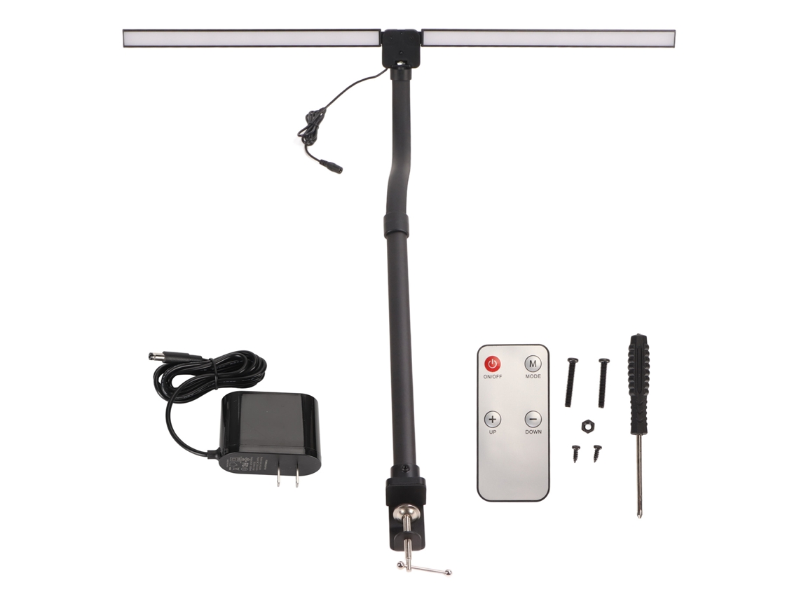 Rebe-lámpara De Mesa De Pinza De Cabeza Doble Led Para Estudio, Oficina, Dormitorio, 100‑240v, Plug Us, Luz Cuidadosa Para Los Ojos