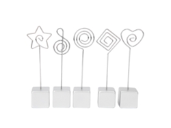 5 Unidades Portavasos Para Notas Y Tarjetas Portaretratos Soporte De Números De Mesa Organizador De Escritorio Oficina Blanco