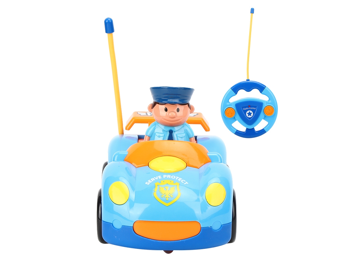 -coche De Control Remoto Niños Niñas Carro Eléctrico Cartoon Con Luz Y Sonido Azul Claro